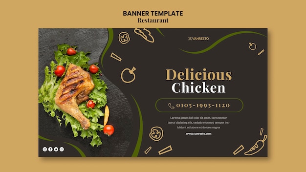 Free PSD restaurant ad banner template
