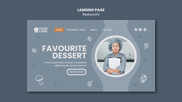 Free PSD restaurant ad landing page template