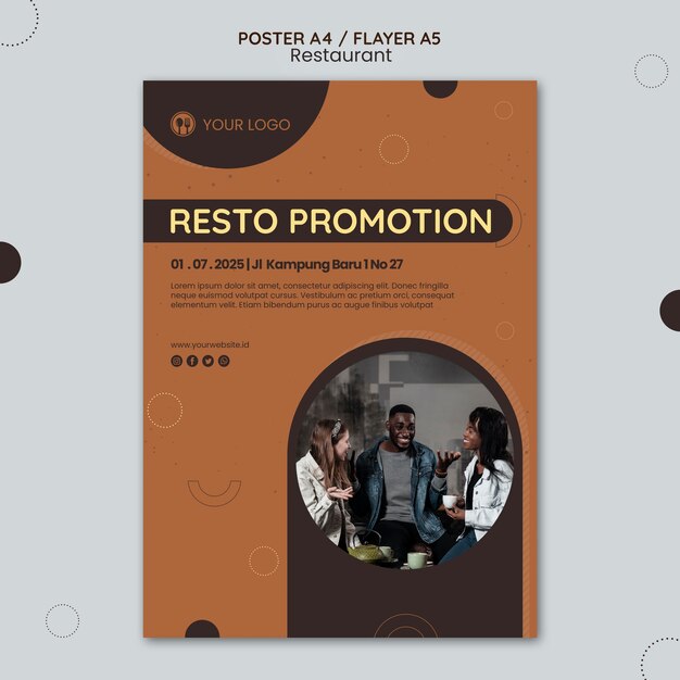 Restaurant ad poster template