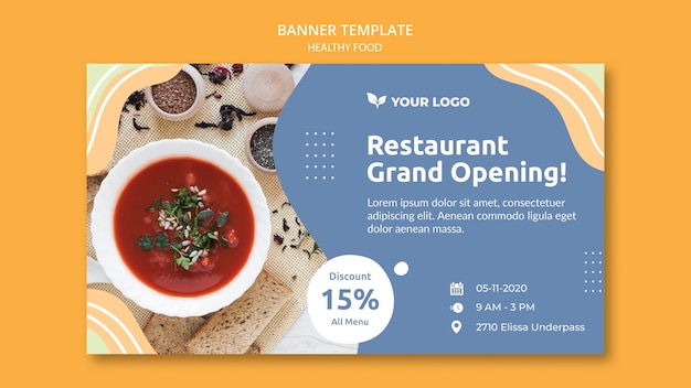 Free PSD restaurant banner template concept