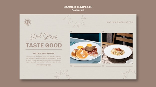 Free PSD restaurant banner template design