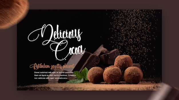 Modello di banner ristorante con cioccolato