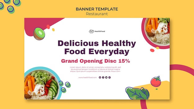 Restaurant banner template with photo