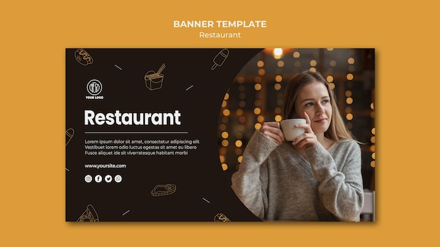 PSD gratuito modello di banner ristorante