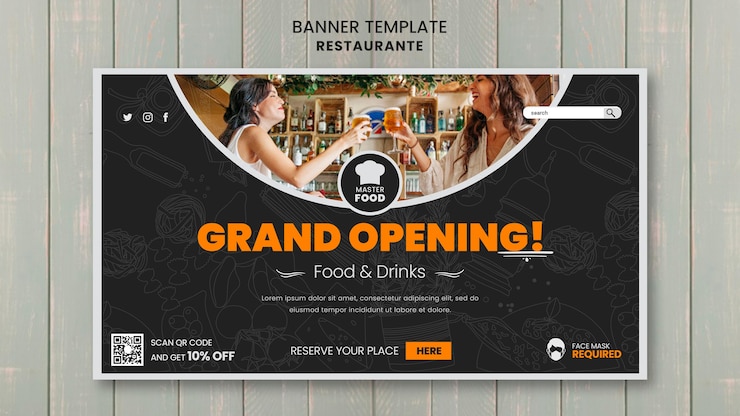 無料PSD レストランバナーテンプレート