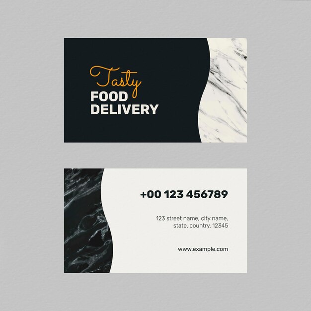 Restaurant business card template psd in front and rear view