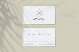 Restaurant business card template psd in front and rear view