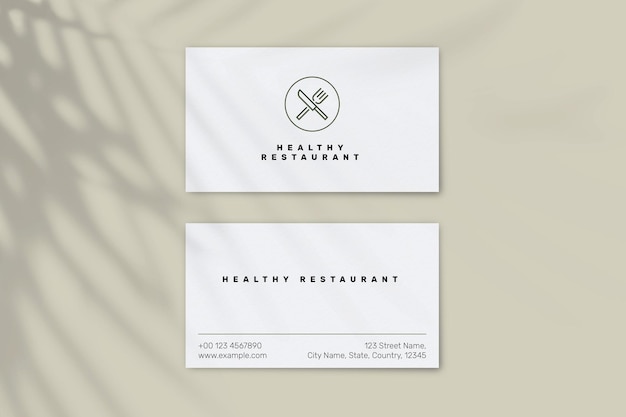 Free PSD restaurant business card template psd in front and rear view
