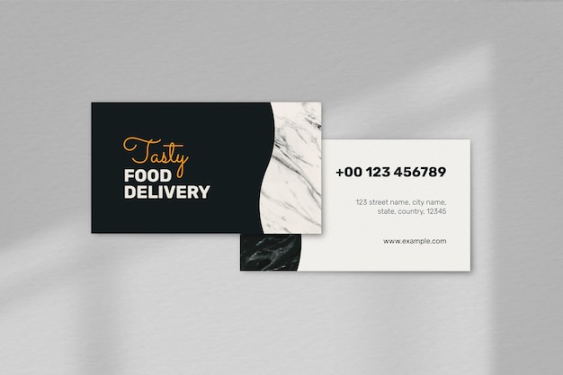 Free PSD restaurant business card template psd in front and rear view