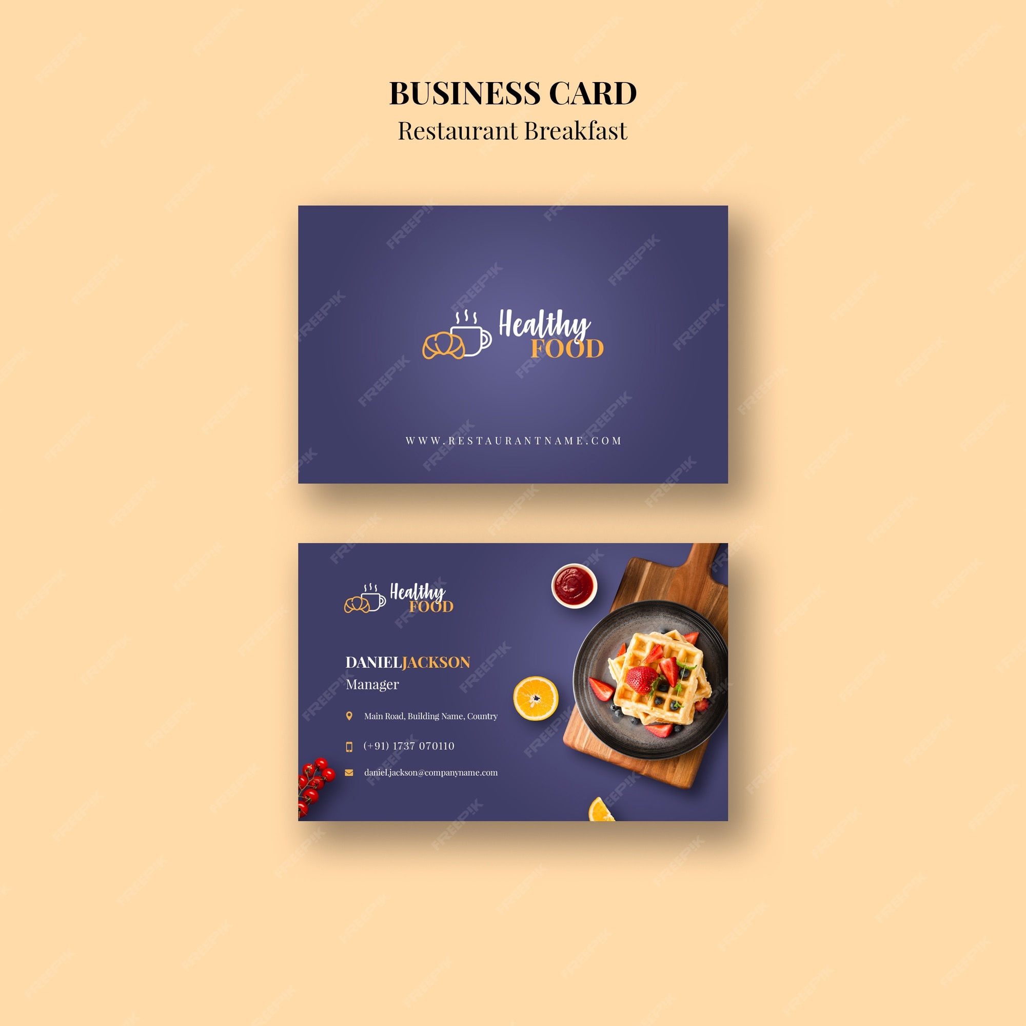 Free PSD | Restaurant business card template