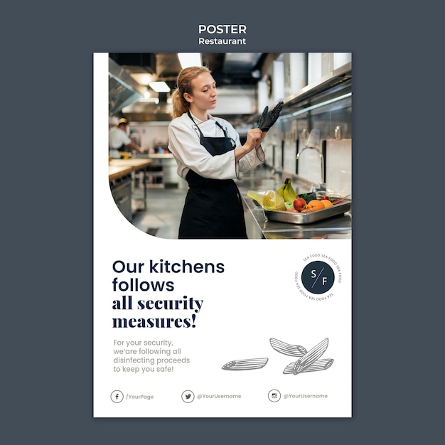 Free PSD restaurant business poster template