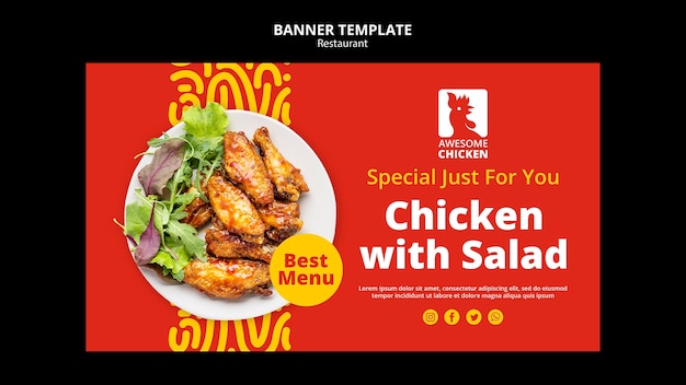 Restaurant concept banner template