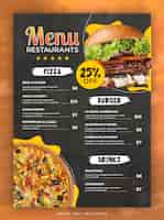 PSD gratuito modello di progettazione del manifesto del menu del cibo del ristorante