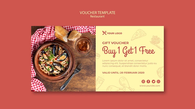 Restaurant gift voucher template