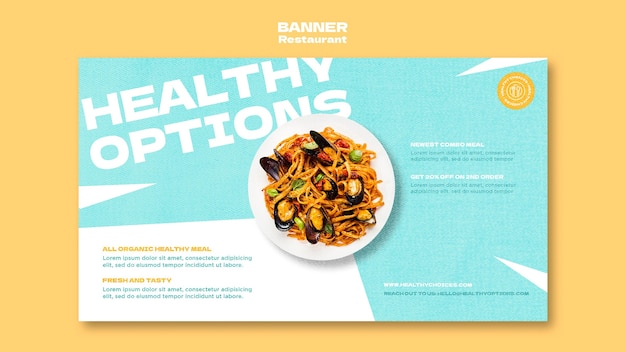 Restaurant horizontal banner template