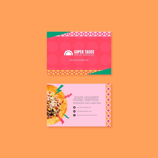 Free PSD restaurant horizontal business card template