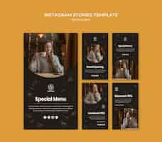 Free PSD restaurant instagram stories template