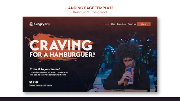 Restaurant landing page template design