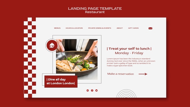 Free PSD restaurant landing page template with food