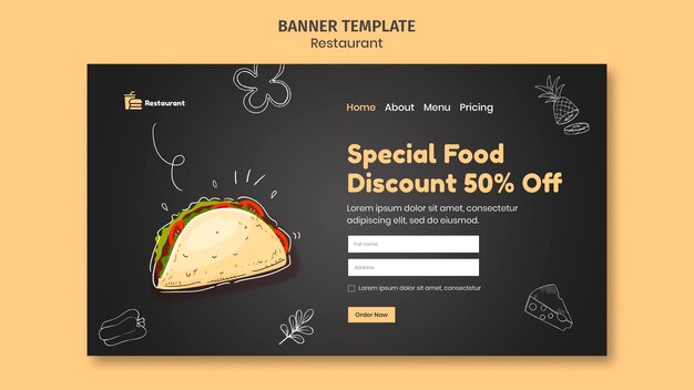 Restaurant landing page template