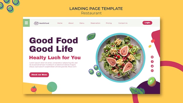 Restaurant landing page template