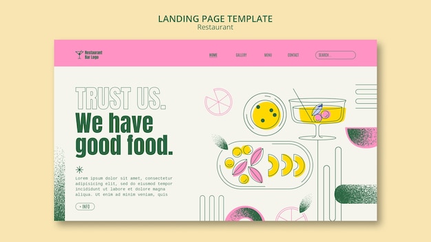 Restaurant landing page template