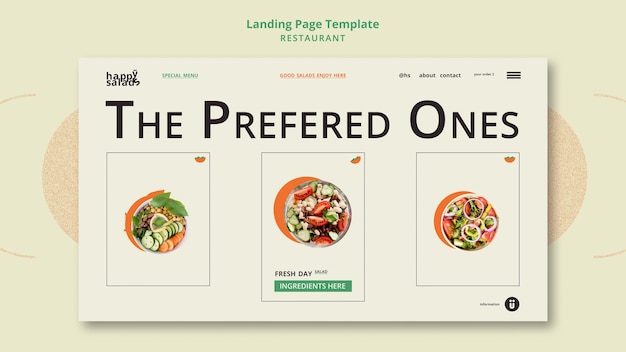 Free PSD restaurant landing page