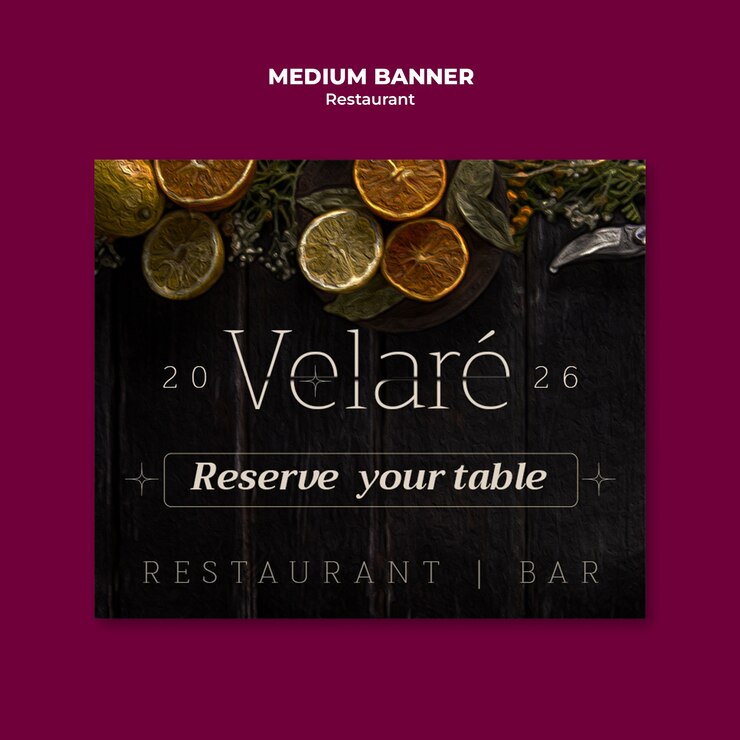 Free PSD restaurant medium banner template design