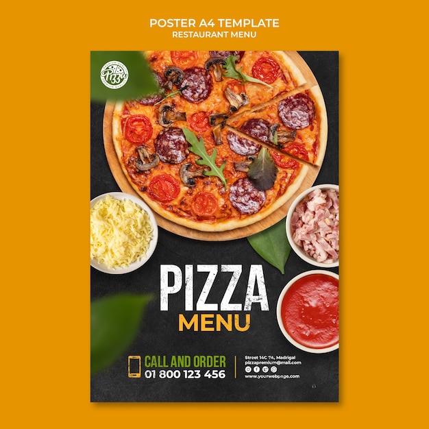 Free PSD restaurant menu design template