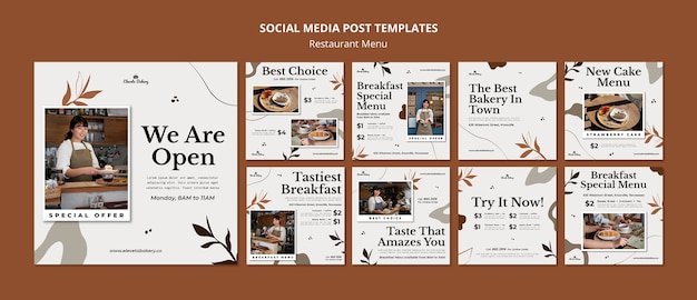 Free PSD restaurant menu instagram post design template