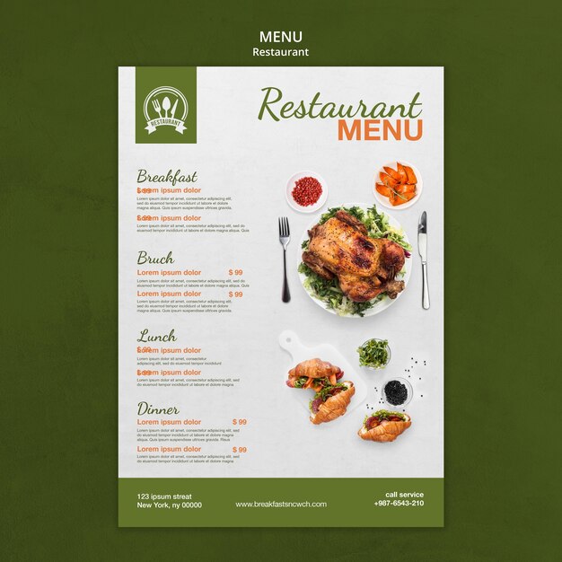 음식 인쇄 템플릿 레스토랑 메뉴 포스터