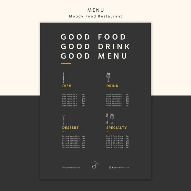 Выбор меню ресторана и предложения