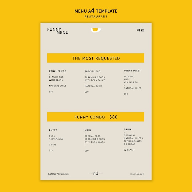 Restaurant menu template