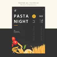 PSD gratuito poster di notte di pasta ristorante