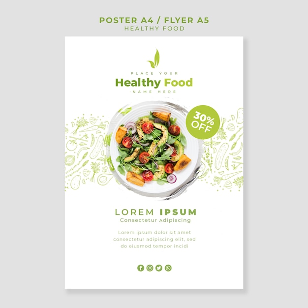 PSD gratuito modello di poster / flyer ristorante