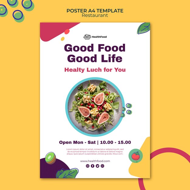 Restaurant print template with photo