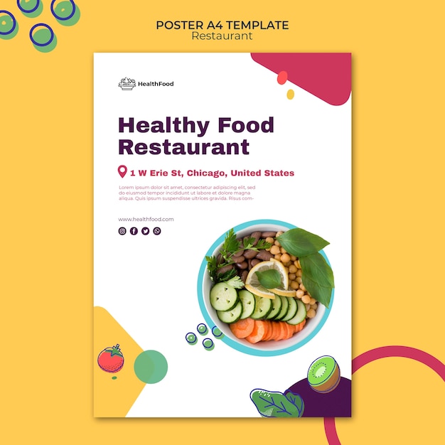 Restaurant print template with photo