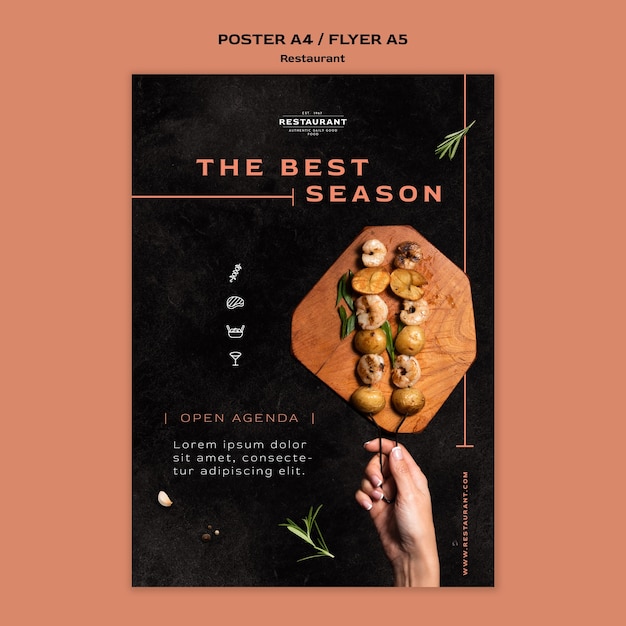 Restaurant promo poster template