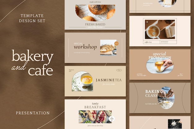 Restaurant psd presentation template set