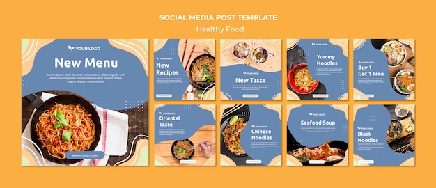 Restaurant social media post template design