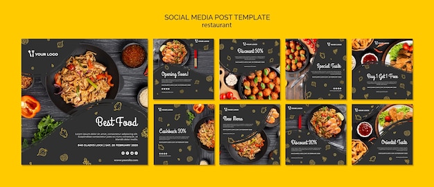 Free PSD restaurant social media post