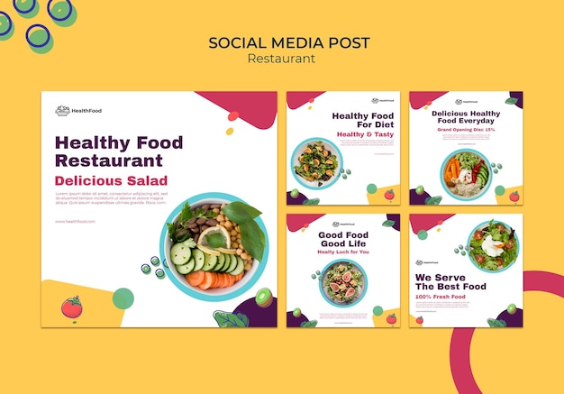 Free PSD restaurant social media posts