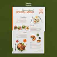 Free PSD restaurant special menu print template