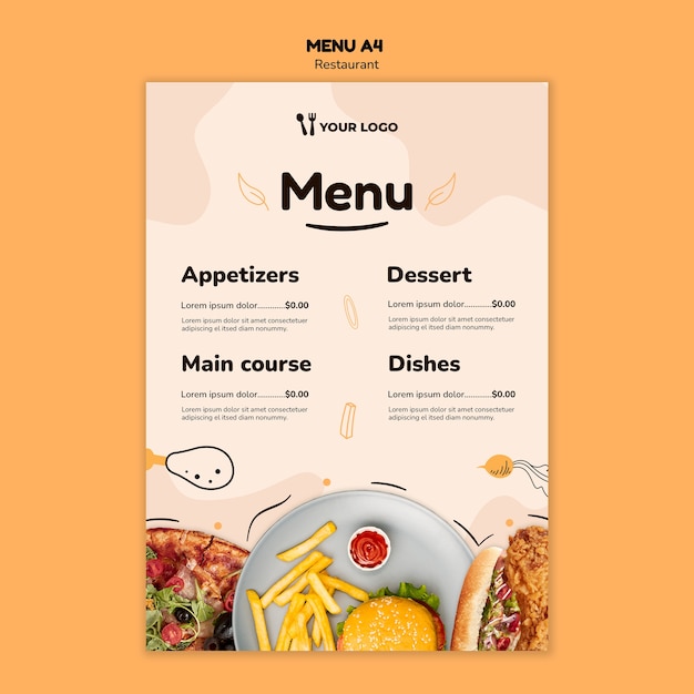 Free PSD restaurant template design