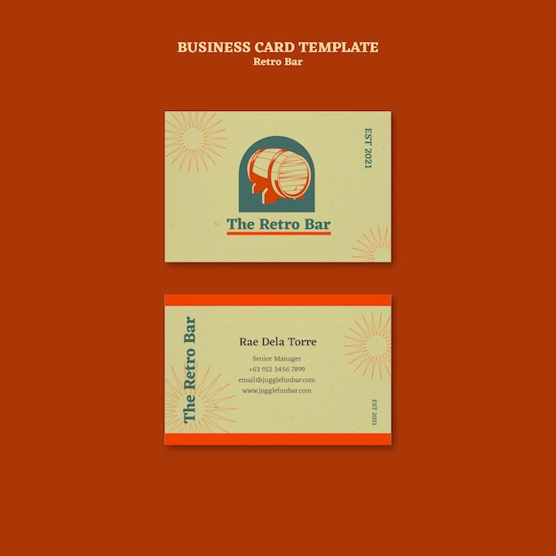 Free PSD retro bar business card design template