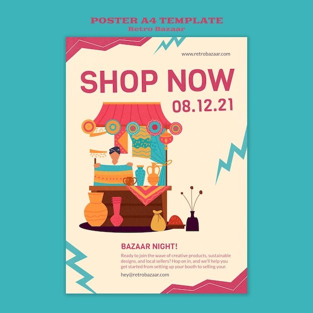 Retro bazaar print template