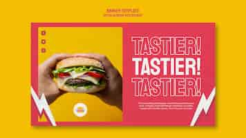 PSD gratuito stile banner ristorante hamburger retrò