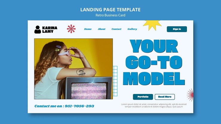 Free PSD retro business template design