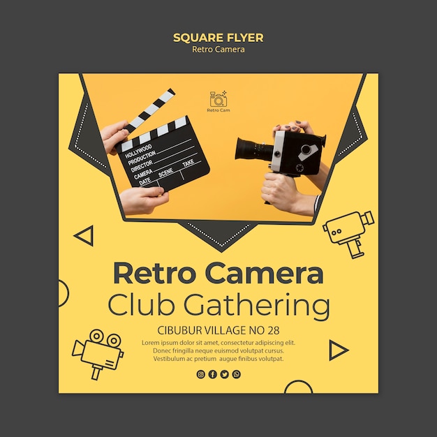 Retro camera flyer template