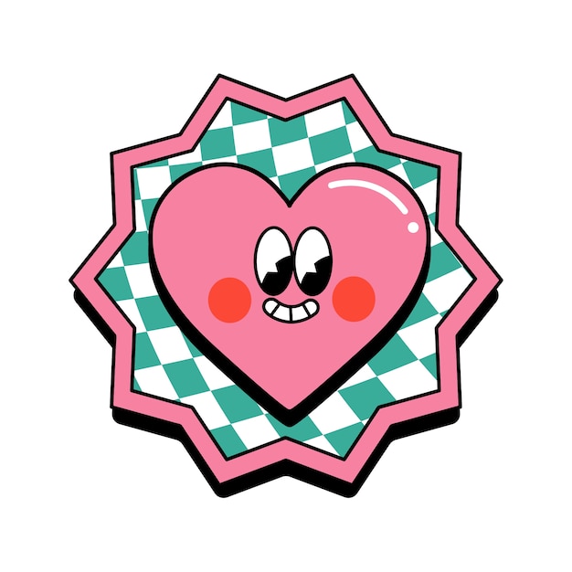 Retro cartoon sticker illustration